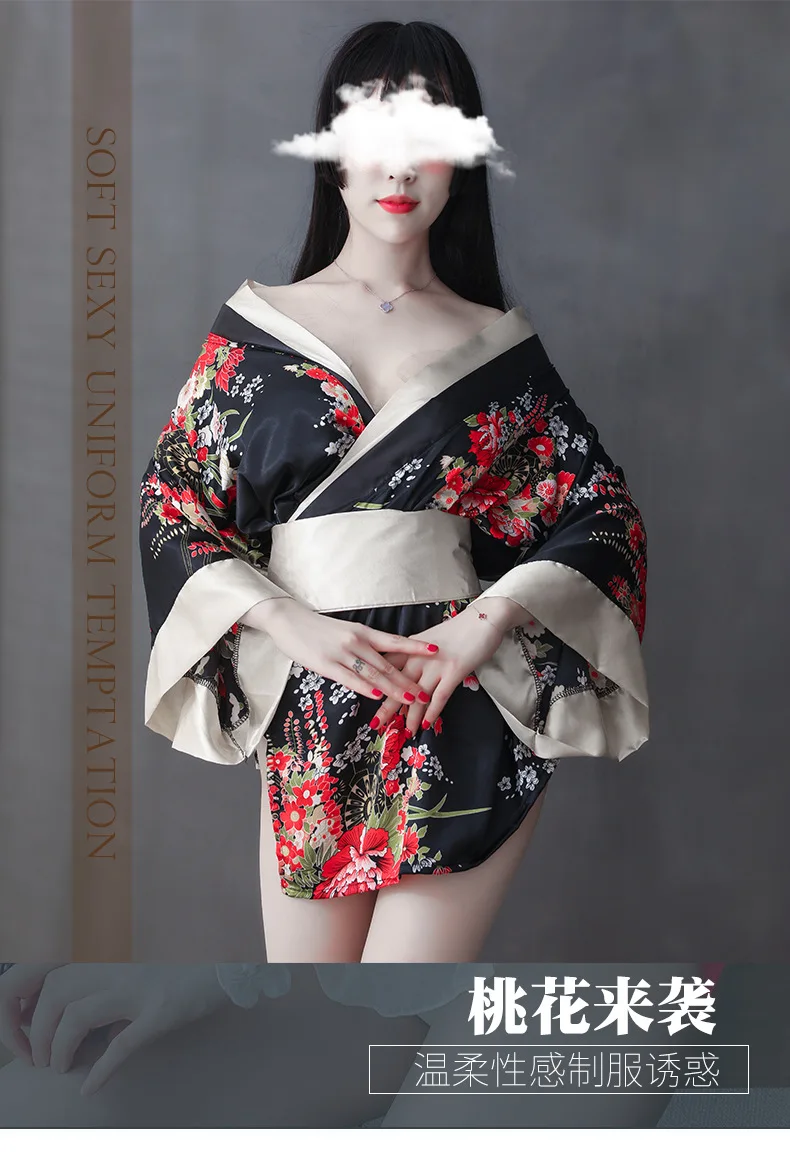 

Female Exotic Dresses High Waist Loose Plus Size Printing Nightgown Harajuku Japanese Style Women Sexy Comfortable Porno Kimono