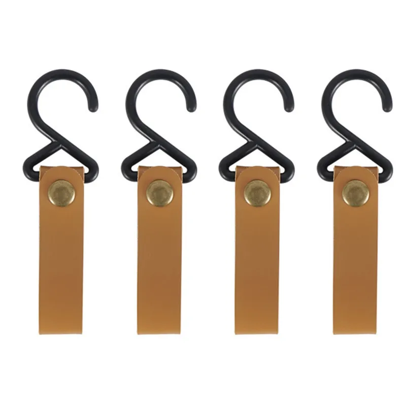 

Outdoor PU Leather Hooks Portable Camping Tripod Clothes Storage Hanger Hook For Camp Hiking Supplies -40