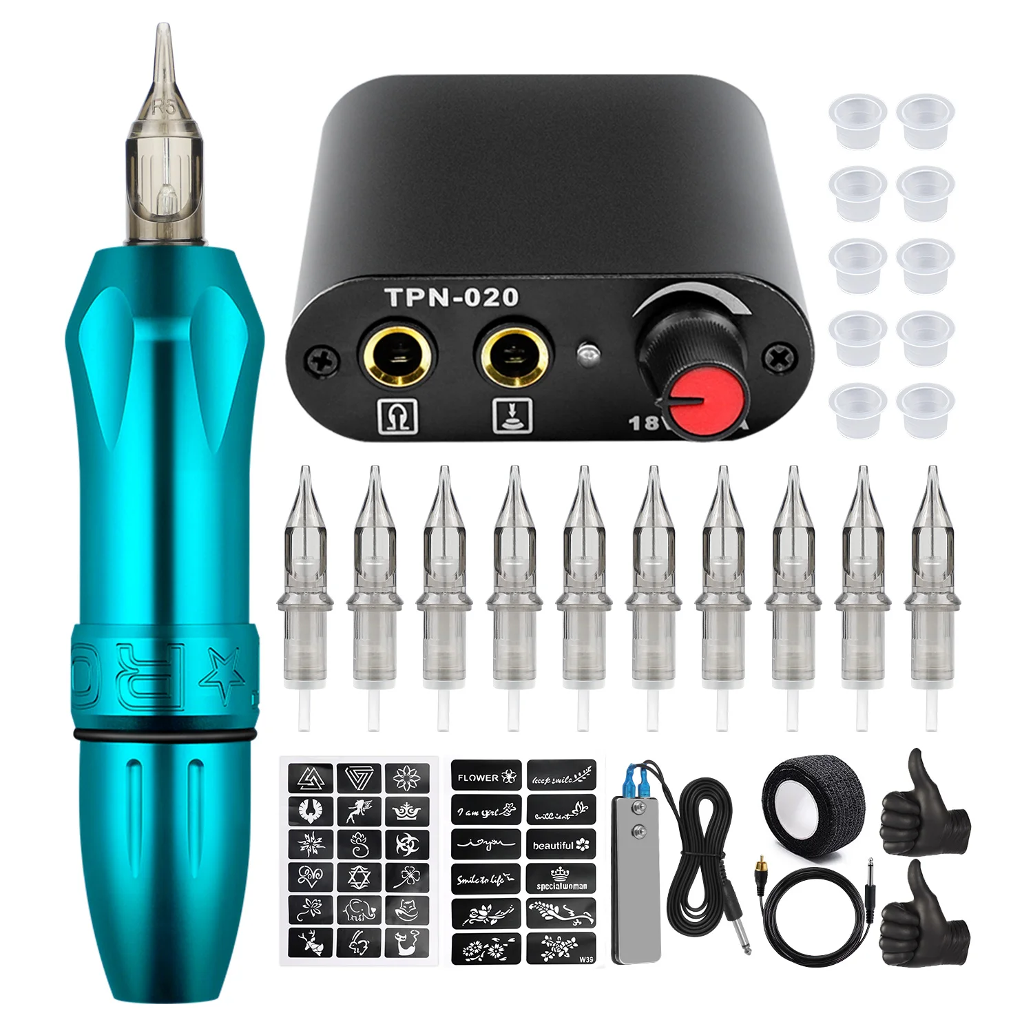 

Tattoo Machine Pen Set Tattoo Kit Complete Rotary Pen Set Tattoo Cartridge Needles for Permanent Makeup Eyebrow Tattoo Body