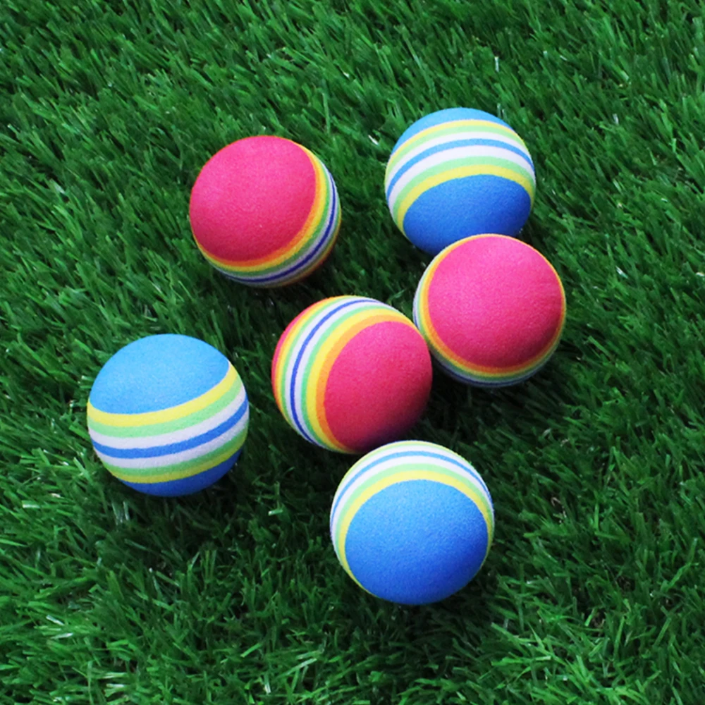 

24Pcs EVA Foam Rainbow Color Practice Sponge Golf Balls Bulk Indoor Backyard Training Supplies