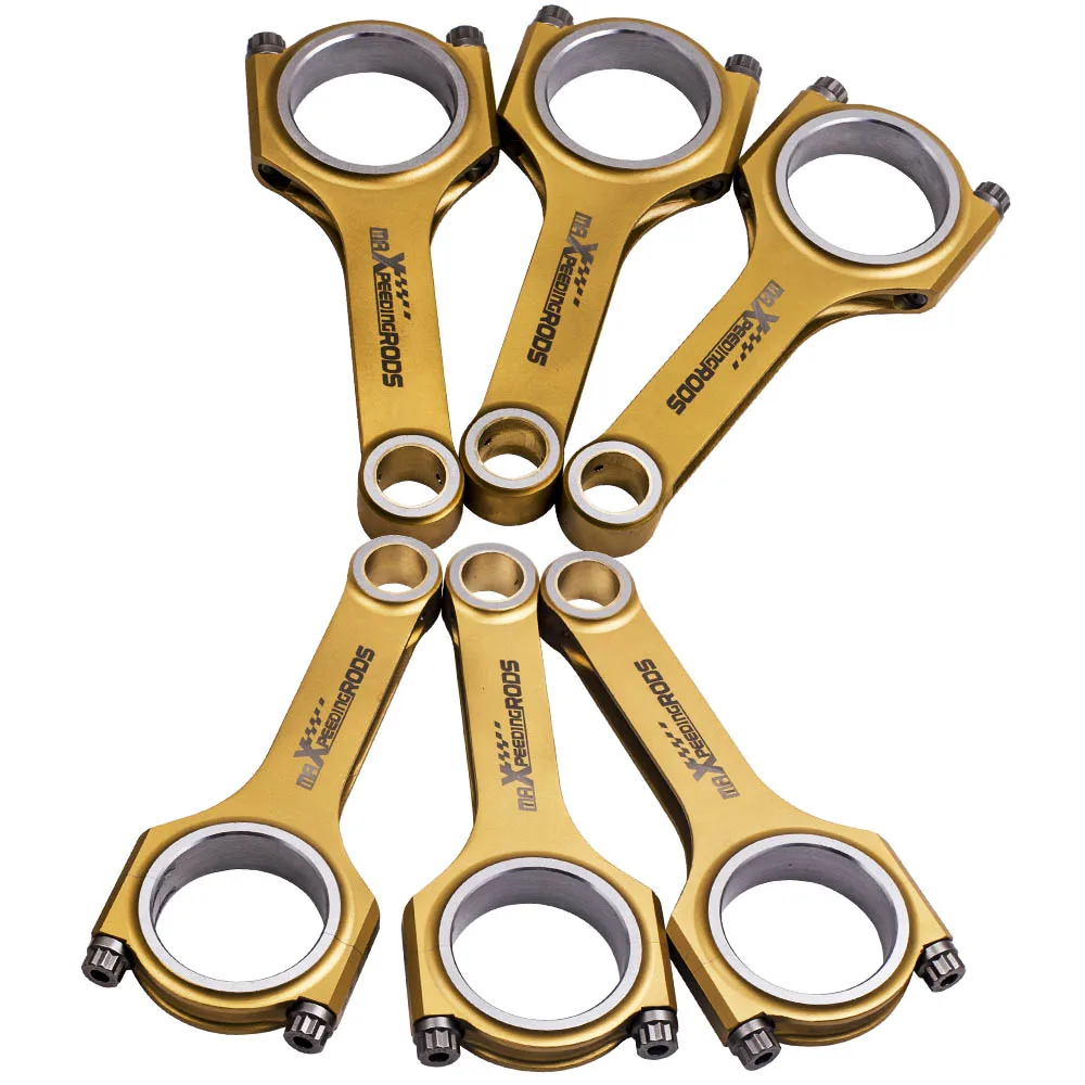 6 x титановых MSR Conrods 164 мм для VW Golf Corrado III 2.8L 2.9L VR6 Racing H Beam шатуны с ARP болтами|Поршни