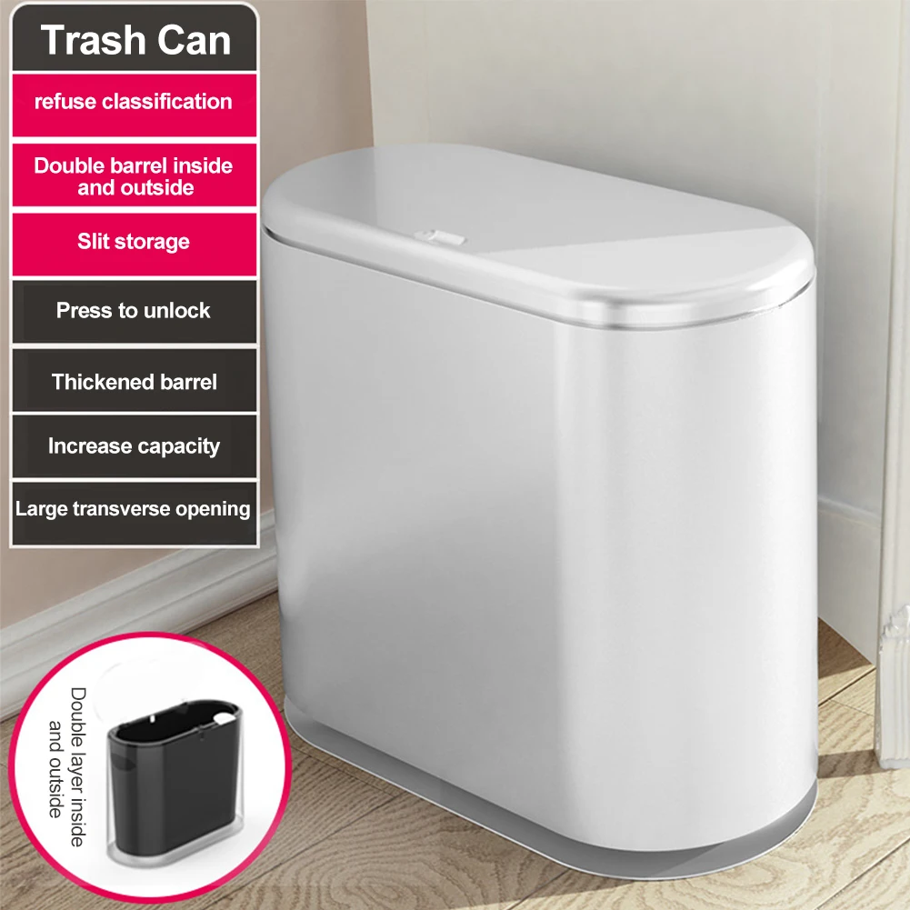 Контейнер для мусора узкий кухни гостиной 10 л | Дом и сад