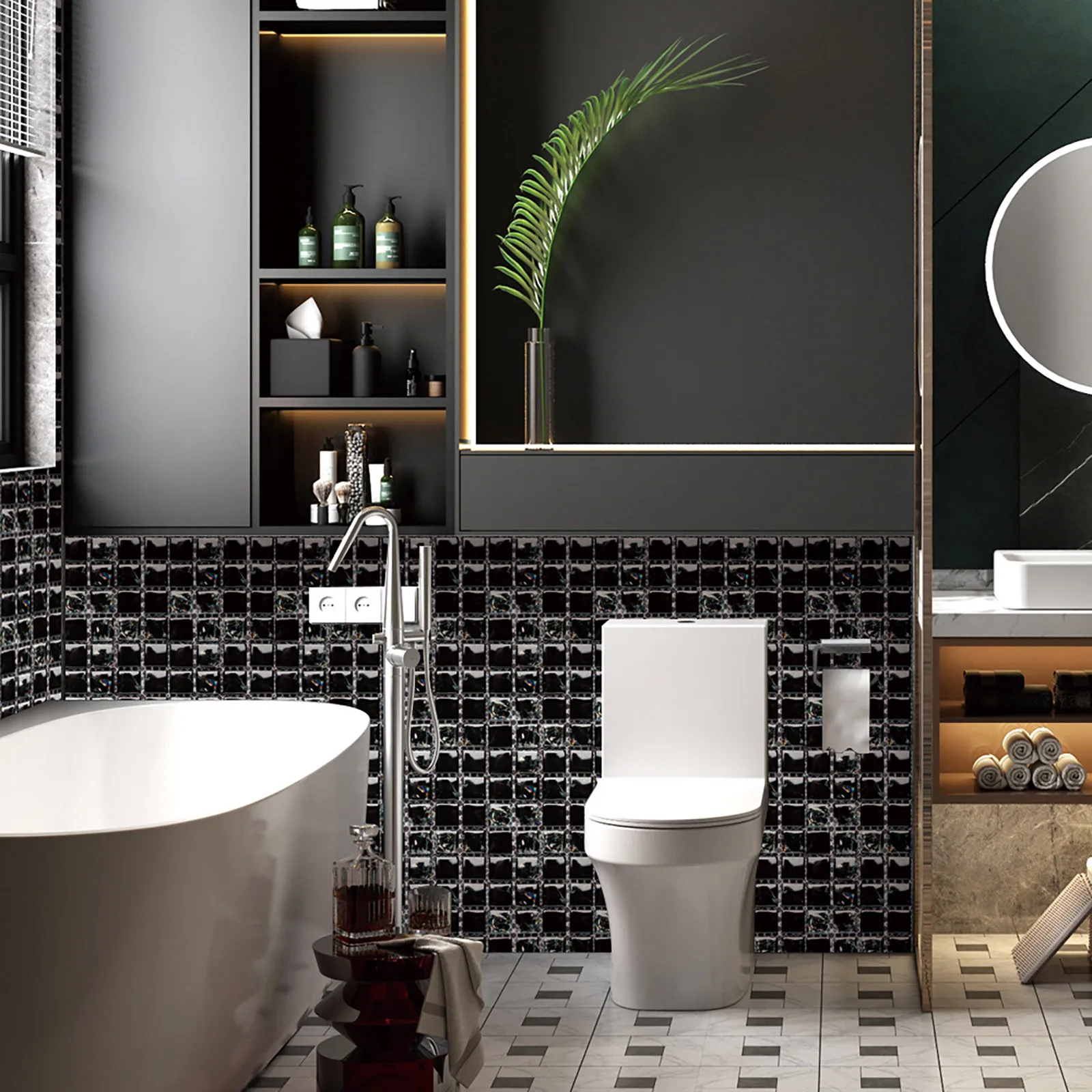 10 шт. 3d настенная плитка стены стикеры сделай сам Водонепроницаемый