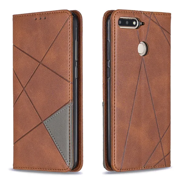 brown Книжка чехол на для huawei Honor 7A 7A Pro AUM-L29 Honor7A Pro Хуавей Хонор 7a 7c про Кожаный чехол-книжка с магнитным бумажником для Honor 7C Pro LND-L29 Honor7C Pro - Цвет: brown