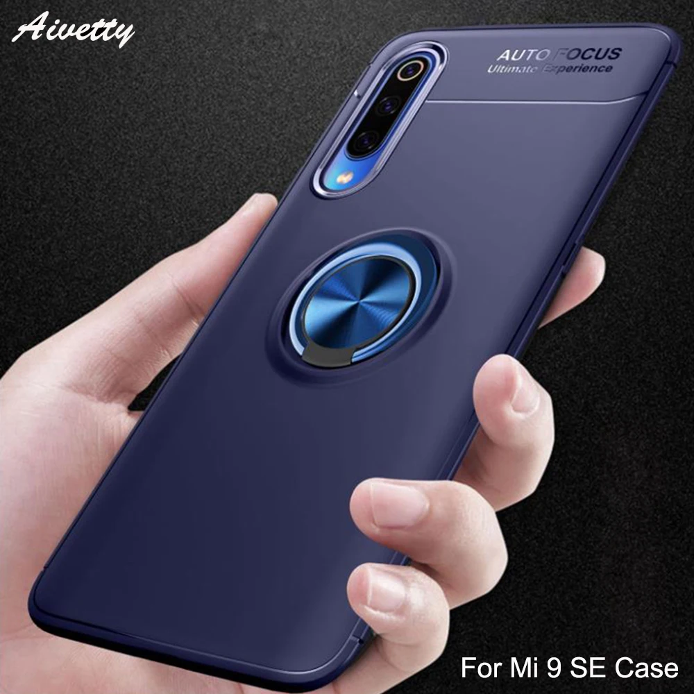 Палец кольцо подставка чехол для телефона Xiaomi Mi 9 Lite SE Мягкий ТПУ полный край