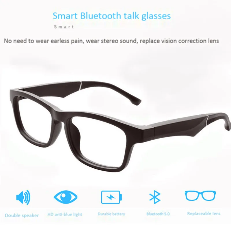 Очки с защитой от синего света, умные наушники, беспроводные bluetooth, музыкальный плеер, сменные очки для мобильного телефона, гарнитура для воспроизведения очков