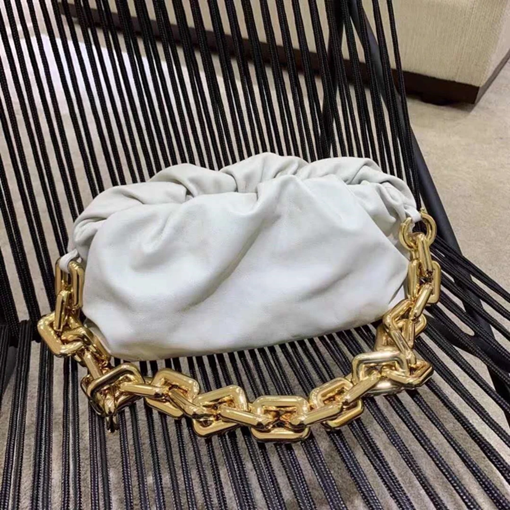 Сменные цепочки для женских сумок однотонные золотистые акриловые со съемными