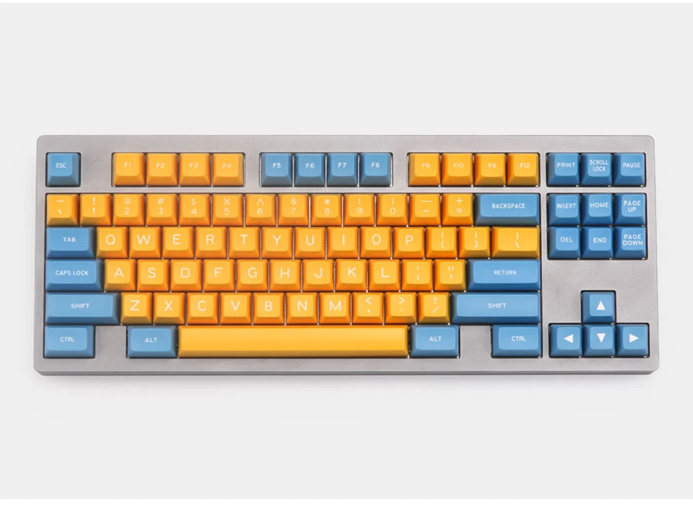 134 ключа желтый синий Keycaps для вишни Mx Переключатель Механическая игра клавиатура