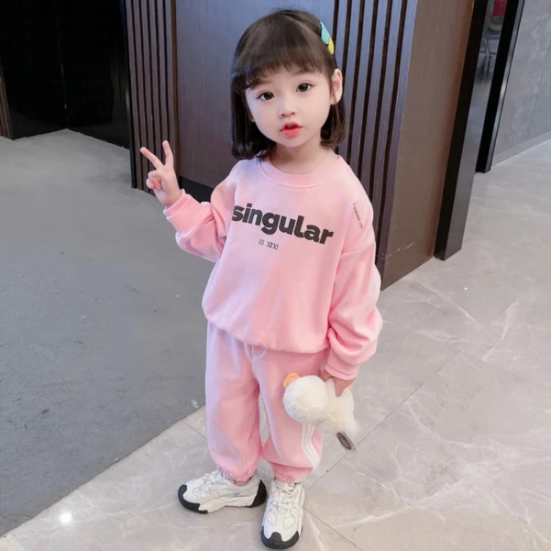 

Sweet Spring Summer Children's Clothes Set Baby Girls Sweatshirts + Pants 2pcs/Set Kids School Beach Outdoor Teenage Girl Clothi