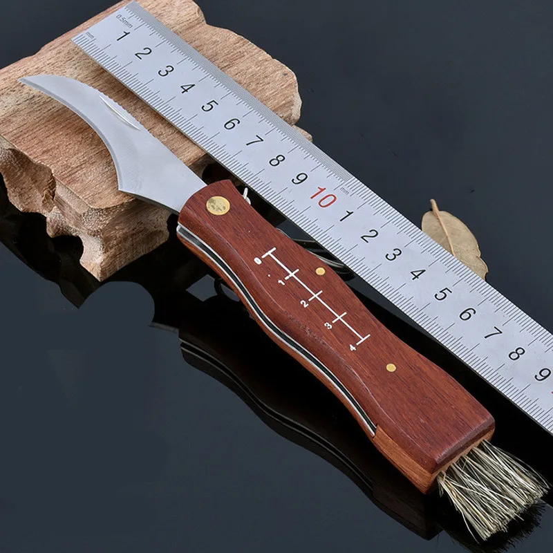 Складной нож складной деревянная мини грибной трения ручка Портативный