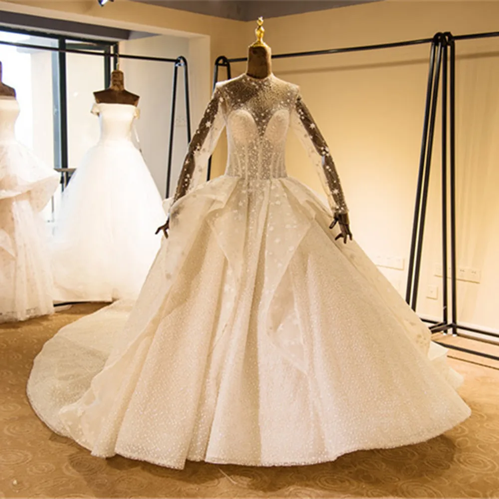 Романтические свадебные платья со звездами и бусинами кружевные 2020 сексуальное