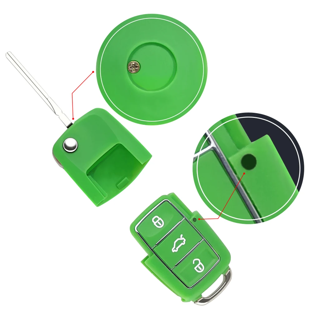 OkeyTech Новый чехол для автомобильного ключа с 3 кнопками VW Golf Bora Polo Passat Toledo SEAT Leon Skoda