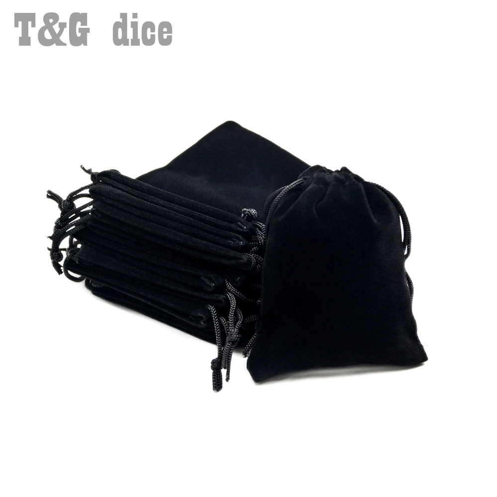 20pcs/set Dice bag 8.5*10cm(3.35*4&quot) Black Velvet Pouch/Jewelry Bag Christmas Wedding Gift Bags &amp Pouches Board Game | Спорт и