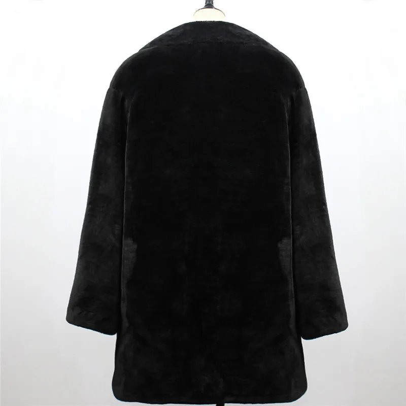 

Mid-length Thickened Plush Fake Fur Top Faux Fur Coat Jacket Women womens Winter jackets Coats Winter Female Long Black Coat