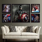Картины на холсте Marvel Мстители, Железный человек, Капитан Америка, квадратные плакаты и принты, Настенная картина для гостиной, домашний декор