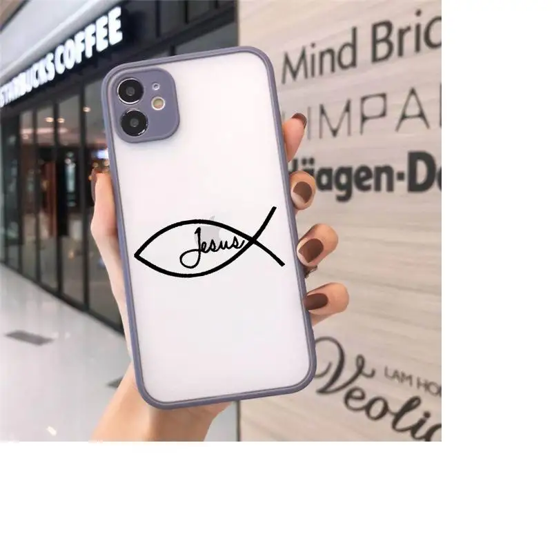 

Christian Religious Jesus art pattern Phone Cases matte transparent For iphone 7 8 11 12 plus mini x xs xr pro max cover