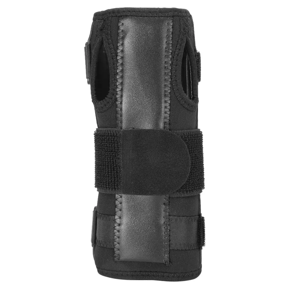 

Black Breathable Both Hands Universal Wrist Protector Removable Hiddens Metal Splint Men's Model Single Sell With Manual Leather