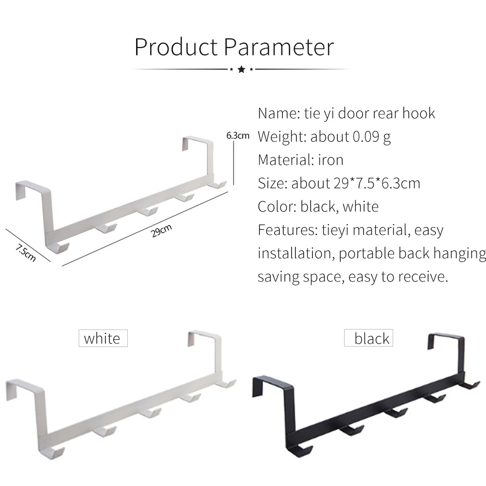 

Door Hooks Over Door 5 Hooks Reversible Cupboard Drawer Hook Metal Door Hook Hanger Coat Hat Bag Door Hooks Home Storage Tools