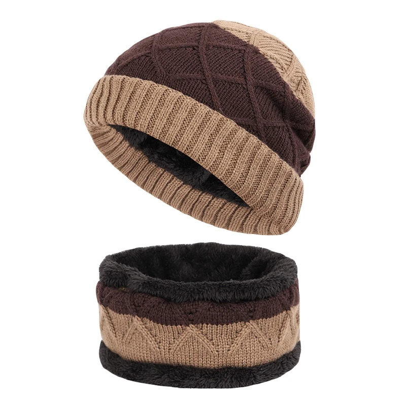 Шапочка зимняя шапка шарф Набор громоздкий вязание шеи теплый плюшевый бархат