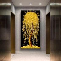 nordic art golden tree rich money canvas painting wall art posters prints wall pictures for living room home wall cuadros decor