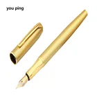 Перьевая ручка со средним пером, золотистая, 7023