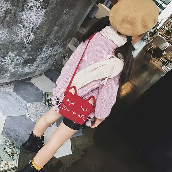 

New Girls Fashion Shoulder Bag Girls Mini Messenger Bag PU Leather Bag Cute Dog Bowknot Children Leisure Messenger Bag Bolsas