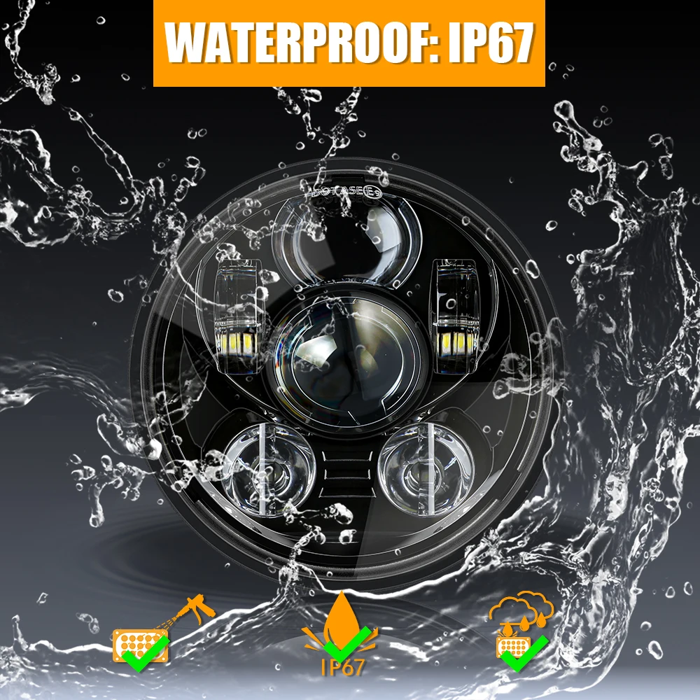 Аксессуары для мотоциклов черный/Хромированный налобный фонарь 5-3/4 дюйма Harley Dyna