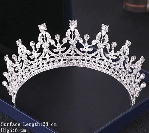 Silver В стиле барокко с украшениями в виде серебристых кристаллов и короны, свадебные аксессуары для волос свадебный венец тиара свадебная диадема головной убор Для женщин украшения для волос - Окраска металла: Silver