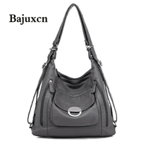 2021 spring new female bag luxury designer multi function shoulder bag large capacity soft leather handbag double zipper bag sac