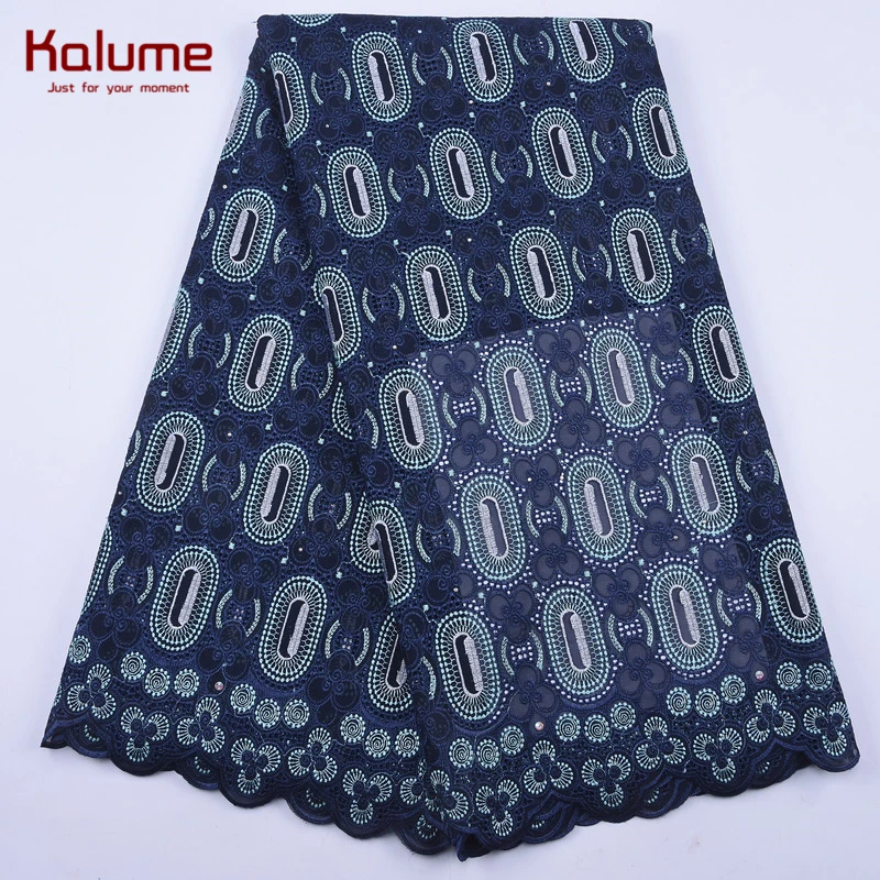 

Высококачественная африканская швейцарская хлопковая кружевная ткань Kalume 2020, 5 ярдов, нигерийская швейцарская вуаль, хлопковая кружевная т...