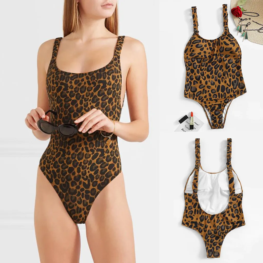 Новинка 2020 купальник бикини набор для женщин Леопардовый принт пуш ап пуговка