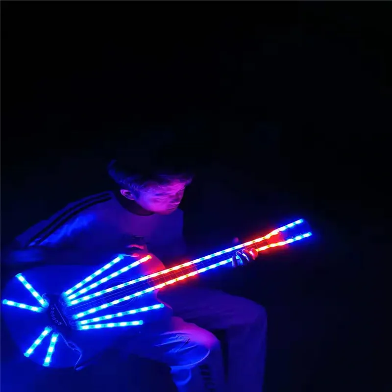 

P88 Party event ballroom dance led costumes RGB colorful light guitar luminous glowing wear stage performance led props disco