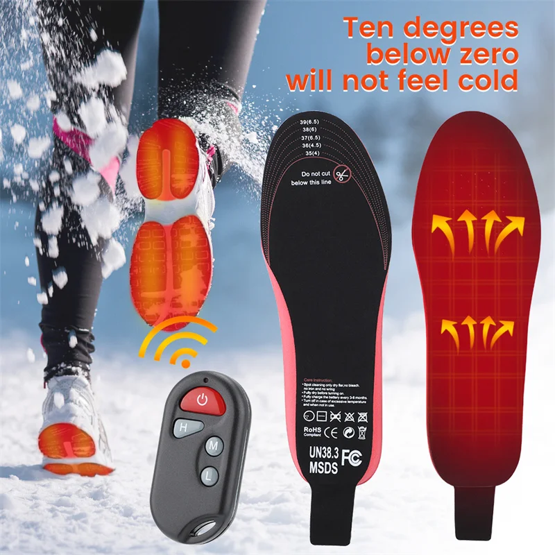 

Winter Foot Warmer Insoles USB Electric Heated Shoe Pads With Controller Feet Warmer Sock Pad Mat Thermal Outdoor Heating Insole
