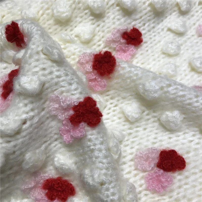 2020 New Fall Winter Loose Sweater Women O-Neck Handmade Woolen Ball Flowers Long Sleeve Casual Pullovers Knitwear Jumper Female | Женская
