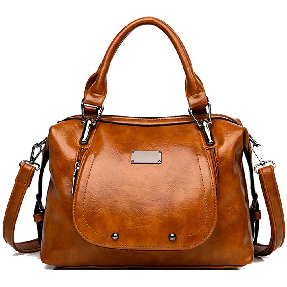 2021 винтажные сумки на плечо модные однотонные молнии для женщин большая