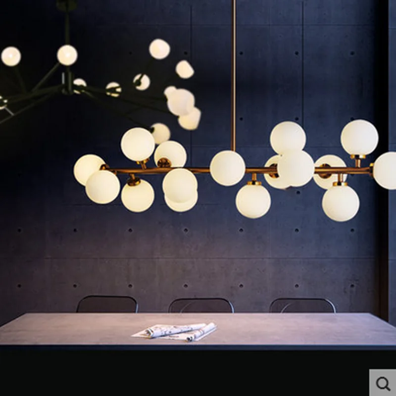 Современная стеклянная люстра с пузырями Роскошная лампа в форме волшебной