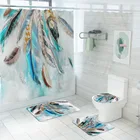 180x180 см креативные цветные перья тканевая занавеска для душа s занавеска для экрана в ванной комнаты подставка для коврика крышка для унитаза коврик для ванной ковер