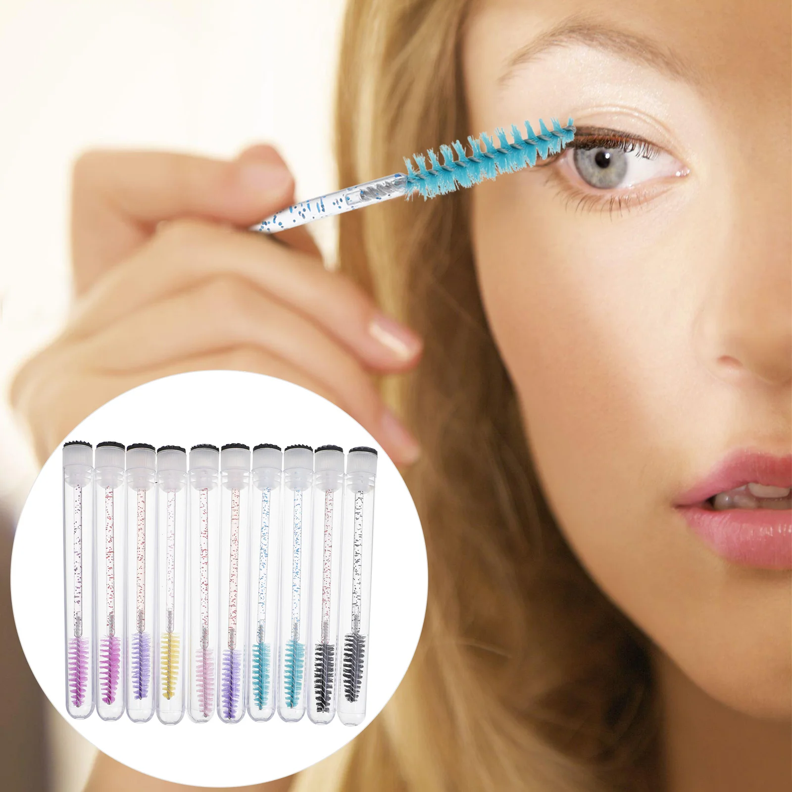 

30pcs Disposable Mascara Wand Crystal Eyelash Brush with Tube Applicator