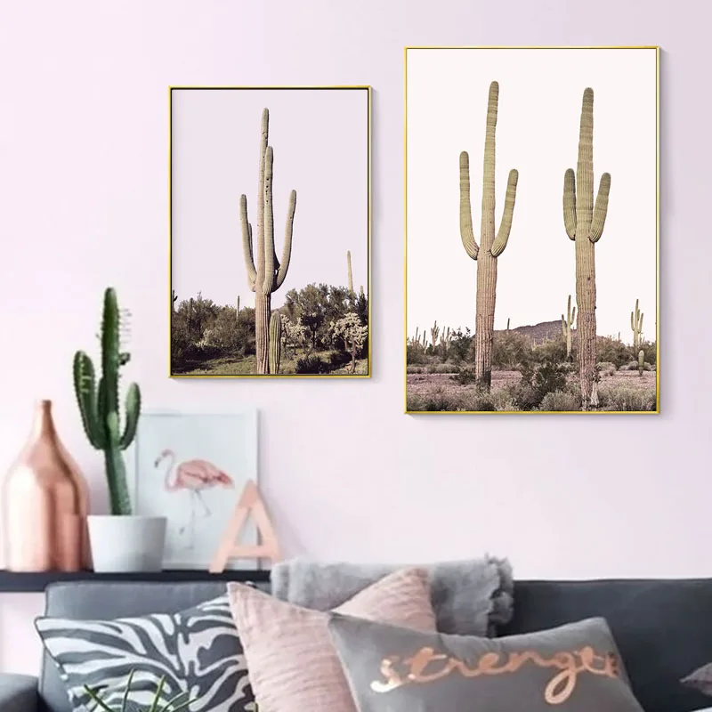 Современная живопись на стену в виде автобуса путешествий пустыни кактуса