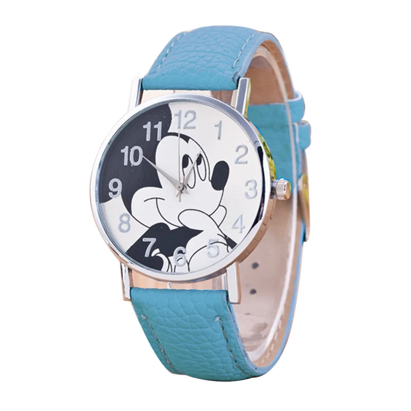 light blue Новинка, женские часы, кожаный браслет со стразами, наручные часы для женщин, женские кварцевые часы из сплава - Цвет: light blue