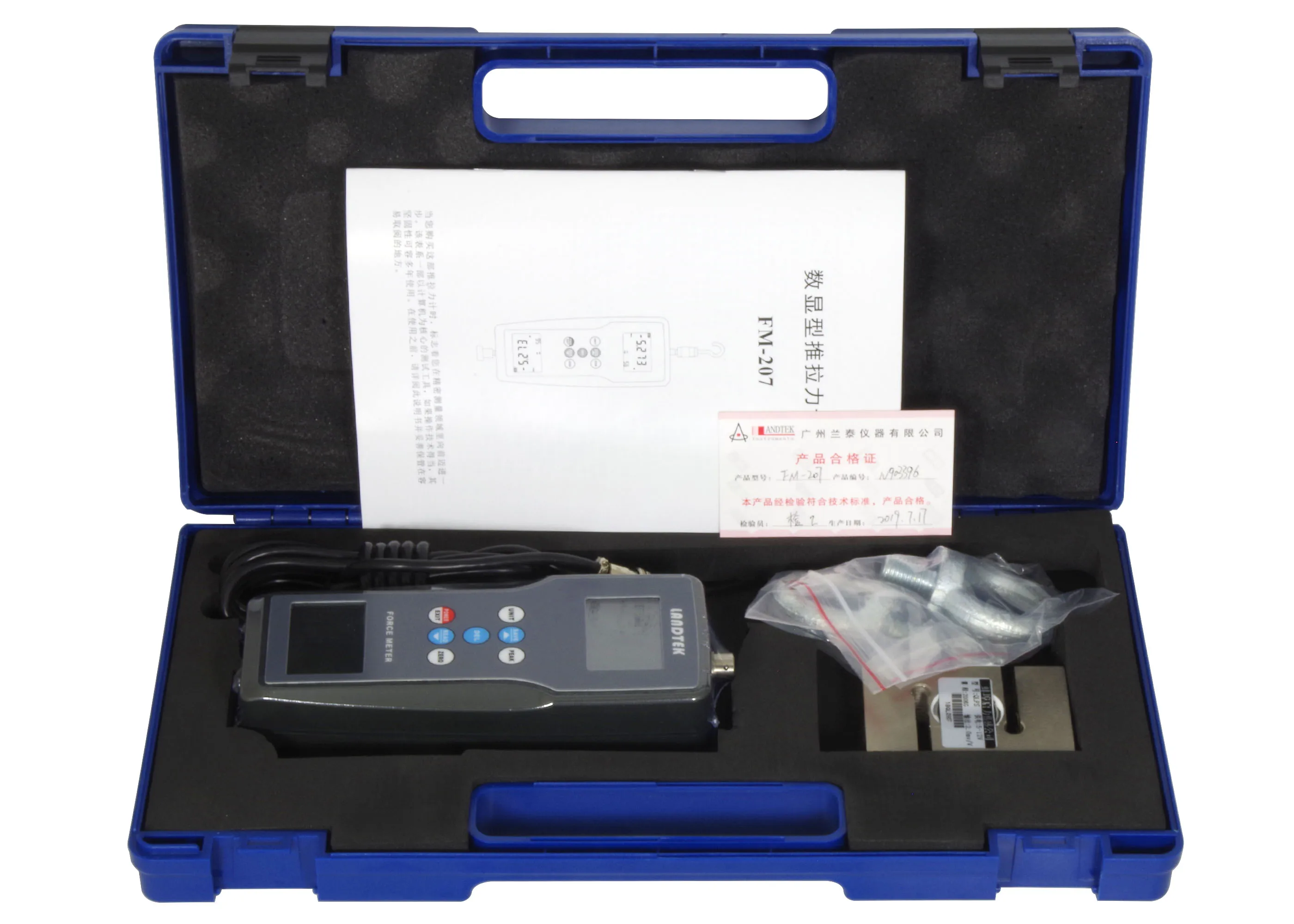 Landtek FM-207 цифровой датчик силы динамометр Push Pull испытательная машина 10N Tensiometer измерительный прибор портативный тестер натяжения