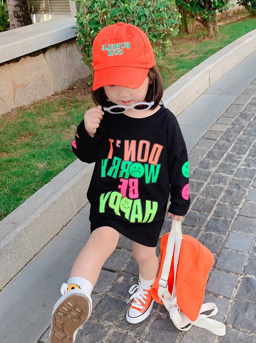 2020 Детская одежда детское повседневное хлопковое платье с длинными рукавами и