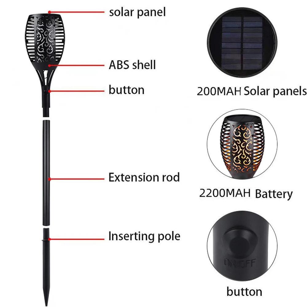Водонепроницаемый светодиодный фонарик на солнечной батарее садовый