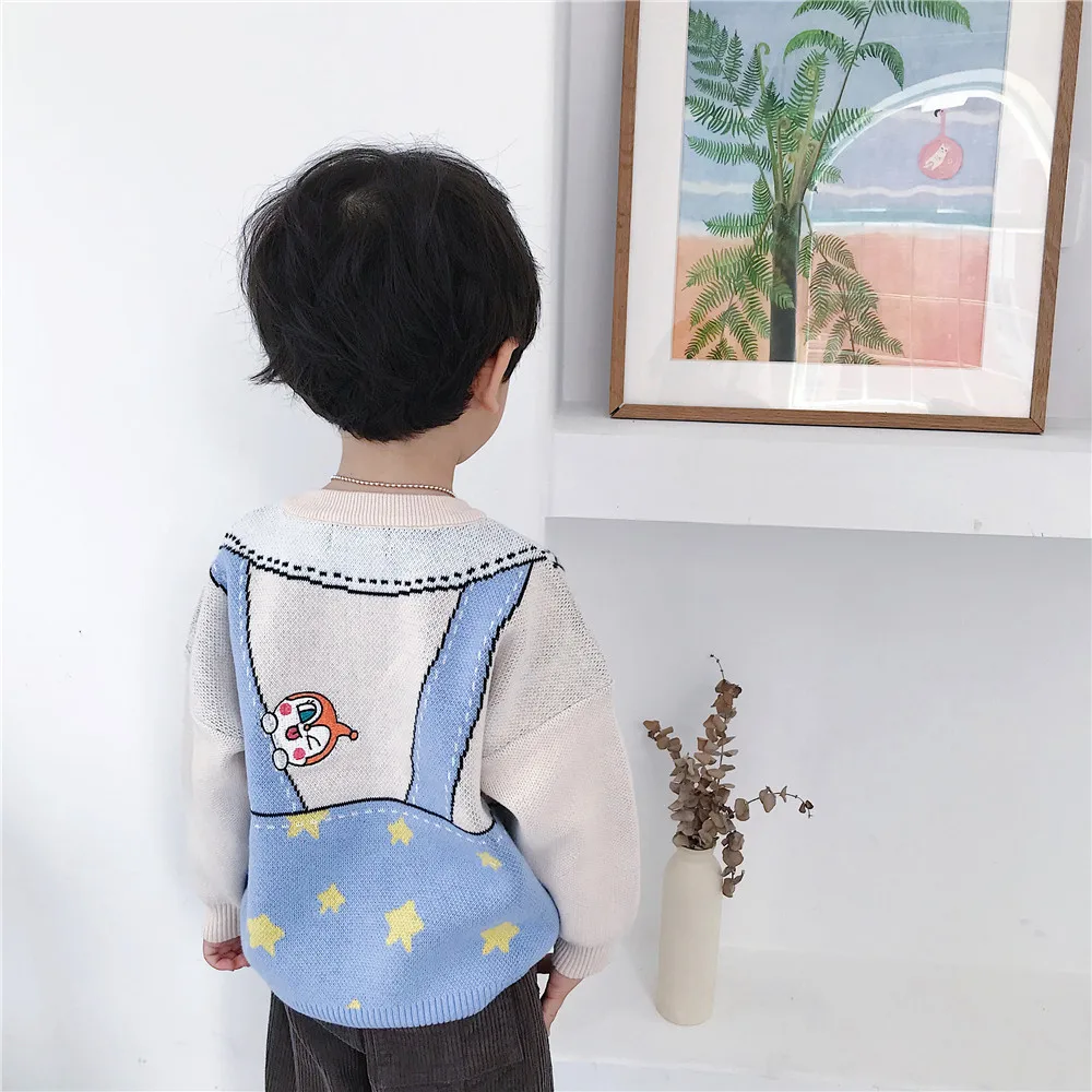 Tonytaobaby/осенне-зимняя одежда; новые детские хлопковые вязаные свитера с рисунком; Детский свитер