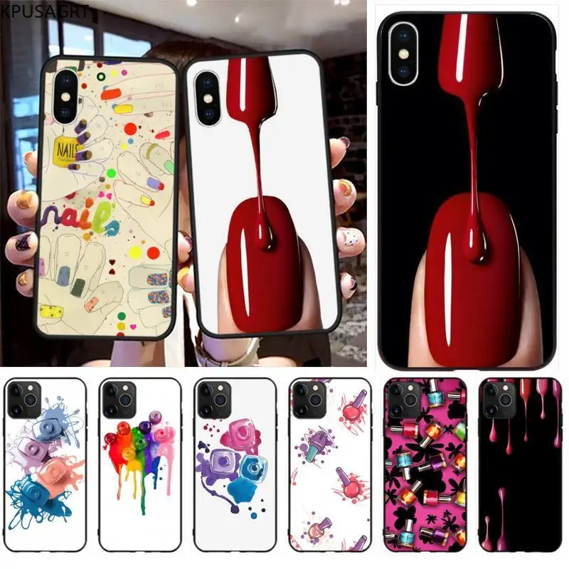 

Art Multicolored Nail Polish Bottle Phone Case for iphone 12 pro max 11 pro XS MAX 8 7 6 6S Plus X 5S SE 2020 XR case