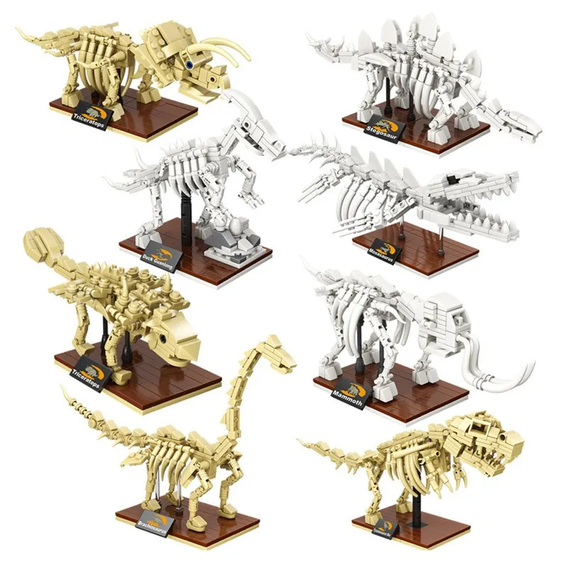 

2021 New Dinosaur Park Pterodactyl Skeleton Model Building Blocks Jurassic Dinosaur World Creator Animals Bricks Kids Toys Gift
