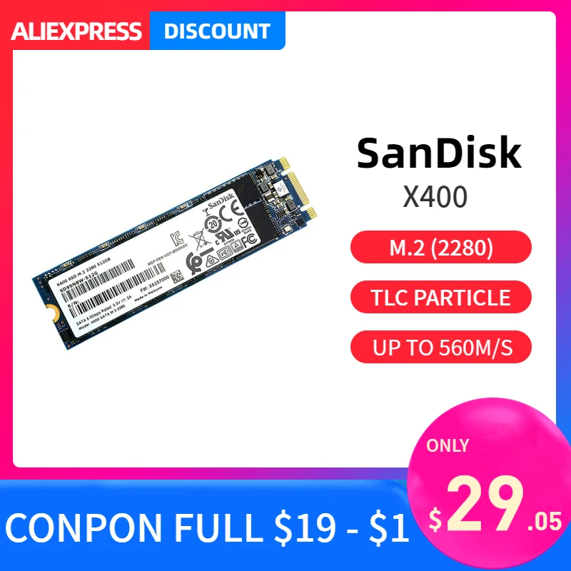 SanDisk X400 SSD m2 128 ГБ 256 ГБ 512 ГБ 1 т Внутренний твердотельный диск M.2 2280 флеш-накопитель msata hdd для настольного ноутбука