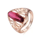 FJ женские обручальные кольца 585 розового золота с красным камнем