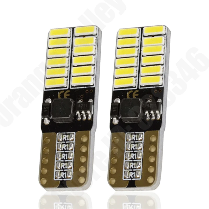 10 шт. T10 без электрода W5W 24 светодиода 194 501 Авто 4014 SMD Canbus ошибок автомобильные