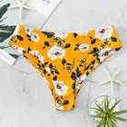 Плавки Женские с завышенной талией, бикини с рюшами, купальные шорты, трусы для живота, пляжная одежда